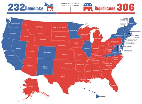 El mapa de EE.UU. con los resultados en todos los estados