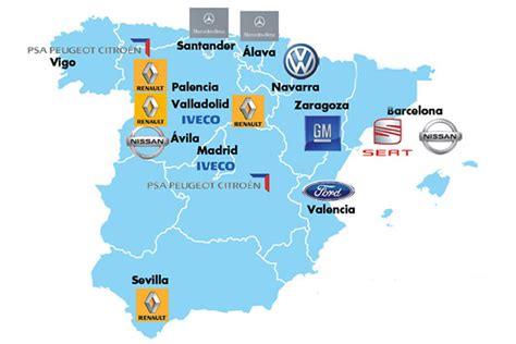 El mapa de las fábricas de vehículos en España | SoyMotor.com
