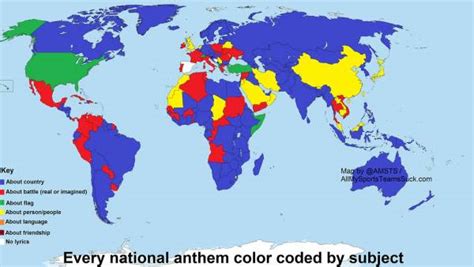 El mapa del mundo según la temática del himno nacional de ...