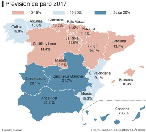 El mapa del paro: la recuperación no llega al sur de España