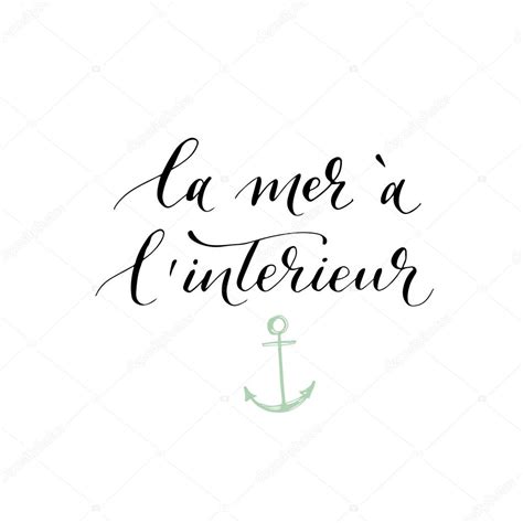 El mar dentro de la frase en francés — Vector de stock ...