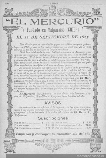 El Mercurio de Valparaíso, 1903   Memoria Chilena ...
