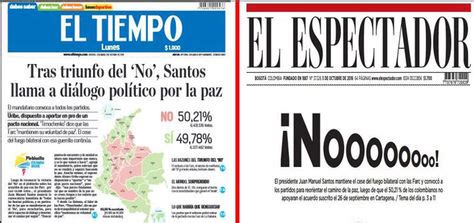 El  No  en Colombia fue portada de los principales medios ...