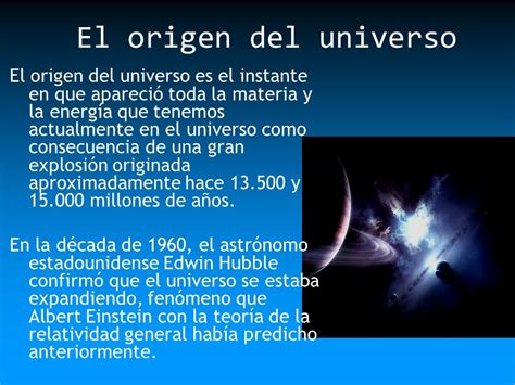 El origen del universo.   ppt descargar