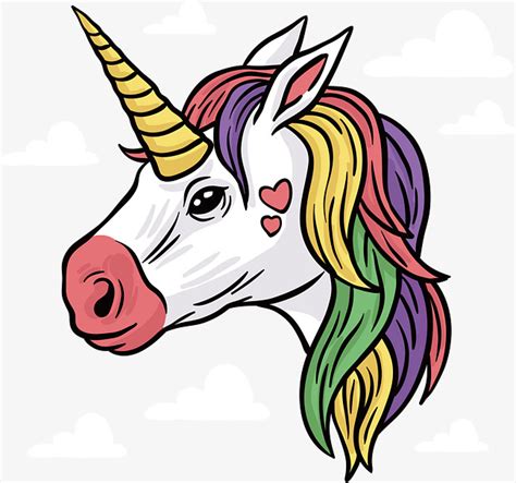 El pelo de colores unicornio, Vector PNG, Unicornio ...