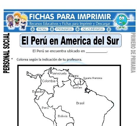 El Perú en América del Sur Primero de Primaria Fichas ...