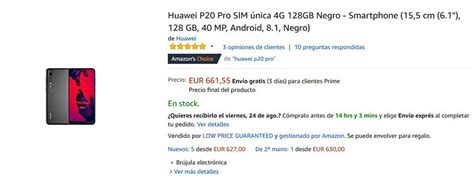 El precio del Huawei P20 Pro se coloca en los 661 euros en ...