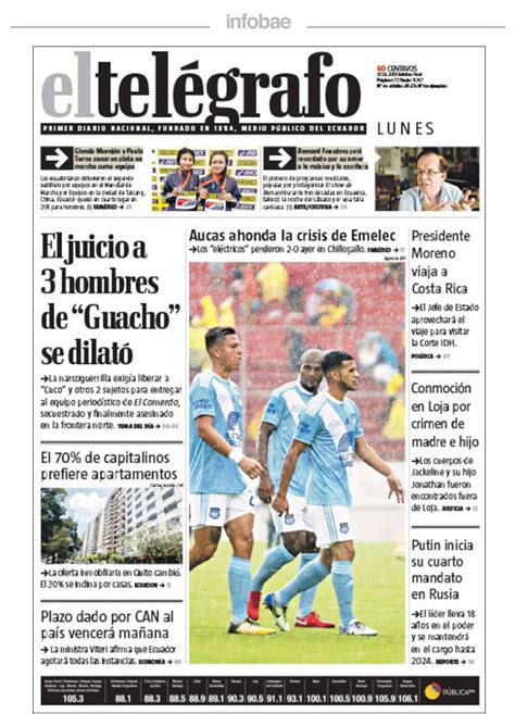 El telégrafo, Ecuador, 07 de mayo de 2018 – 25 noticias ...