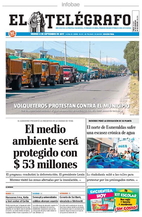 El Telégrafo, Ecuador, viernes 8 de septiembre de 2017