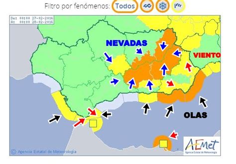 El tiempo en Andalucía, previsión. Aviso amarillo por ...