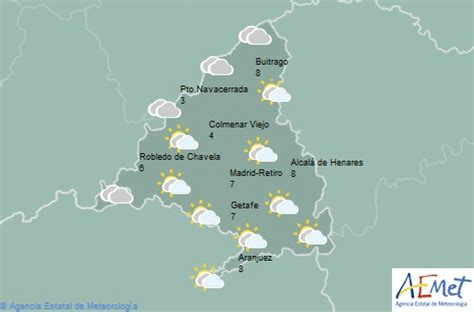 El tiempo en Madrid para hoy 18 de enero