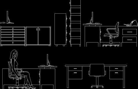 Elevation Of Office Furniture 2D DWG Elevation for AutoCAD ...