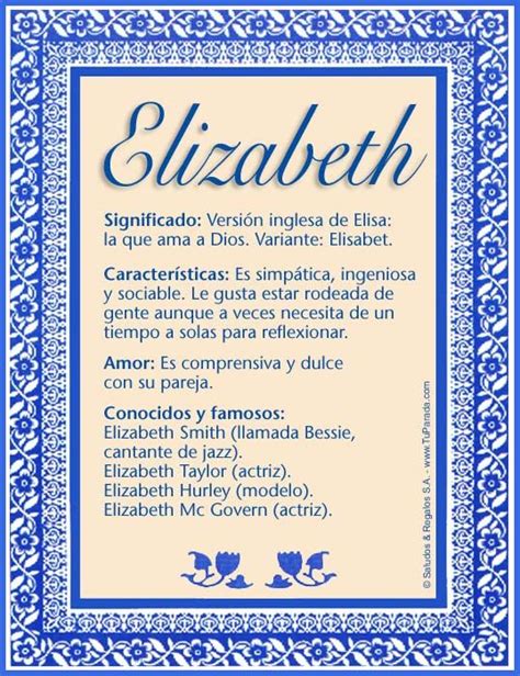 Elizabeth, significado de Elizabeth, nombre Elizabeth ...