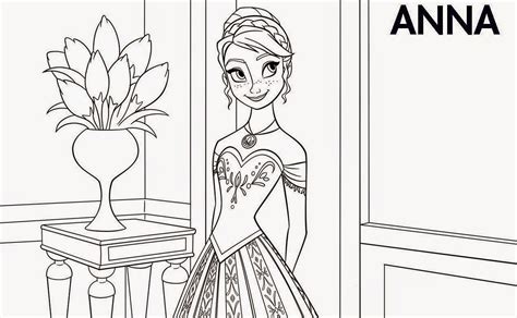 Elsa And Anna   Free Colouring Pages