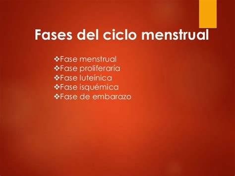 Embriologia fases del ciclo menstrual