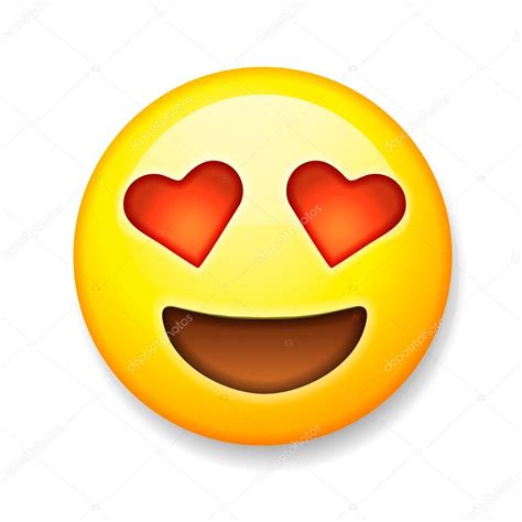 Emoji com olhos em forma de coração, emoticon cara ...