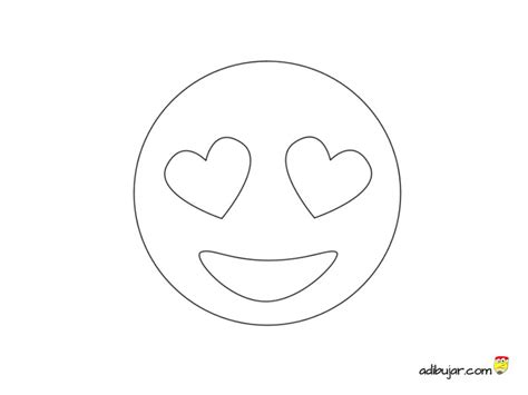 Emoticon con ojos corazon para colorear | adibujar.com