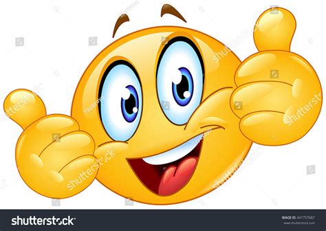 Emoticon Showing Thumbs Image Vectorielle 447757687 ...