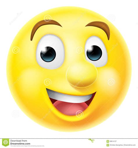 Emoticon Sonriente Feliz Del Emoji Ilustración del Vector ...