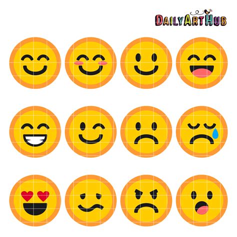 Emoticons Collage Clip Art Set | Daily Art Hub