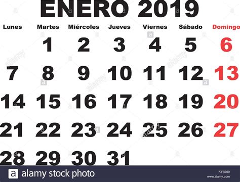 En el mes de enero del año 2019 calendario de pared en ...