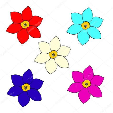 Encantador Flores De Dibujo A Color