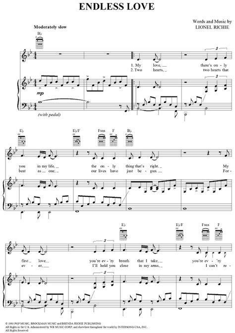 Endless Love Sheet Music   Music for Piano and More ...
