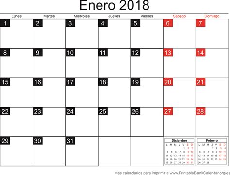Enero 2018 Calendario para Imprimir   Calendarios Para ...