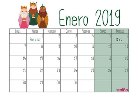 Enero   Calendario escolar 2018 2019 para imprimir ...