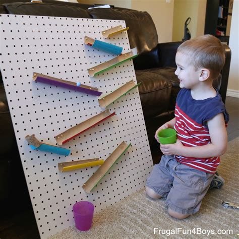 Engineering for Kids: Build a Changeable Pegboard Marble Run