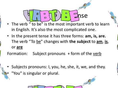 English verb to be present tense