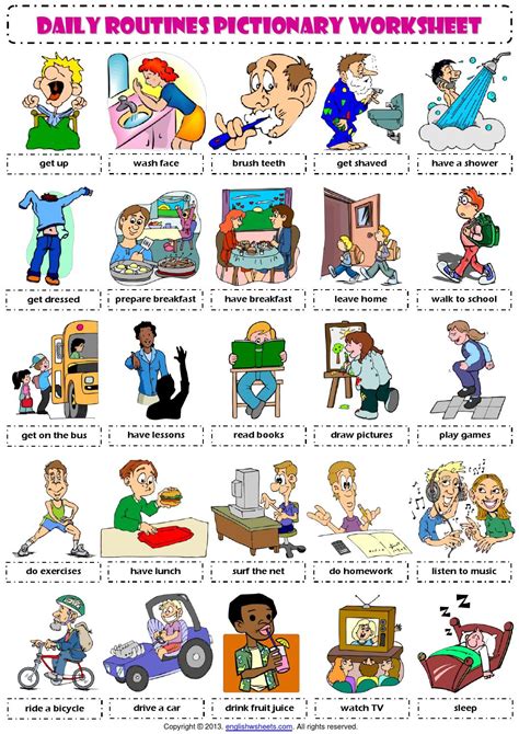 English Vocabulary   daily routines   | Rutinas, Rutinas ...