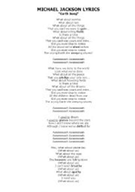 English worksheets: Earth Song Lyrics