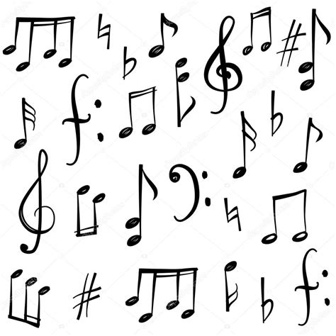 Ensemble de notes et signes musique — Image vectorielle ...