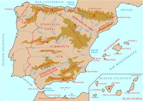 Épila Sociales 1: Mapa físico de España