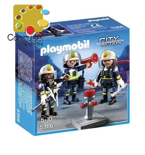 Equipo de bomberos Playmobil 5366. Carrusel Juguetes