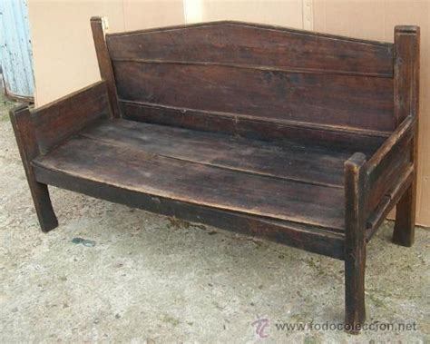 escaño o banco de madera antiguo, mueble de pue Comprar ...