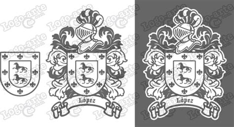 Escudo de armas del apellido López  2  vectorizado para ...