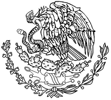Escudo nacional mexicano para imprimir y colorear
