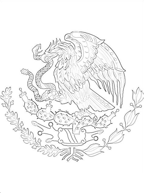 Escudo nacional mexicano para imprimir y colorear