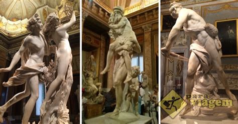 Esculturas  Apolo e Dafne ,  Fuga de Tróia  e David  de ...