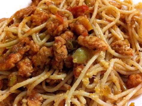 Espaguetis con tomate y soja texturizada. Recetas de ...
