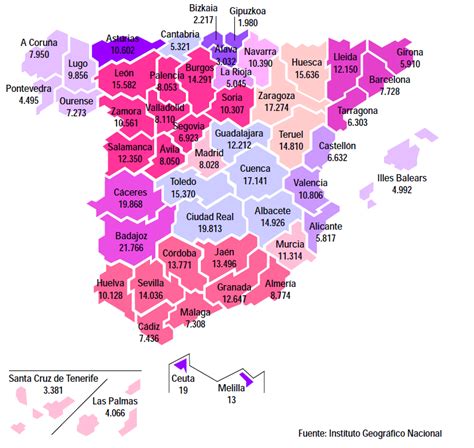 España en Números e Imágenes: Superficie de las provincias ...