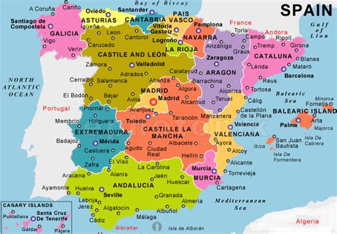 España Mapa Imprimible con las Provincias y Capitales ...