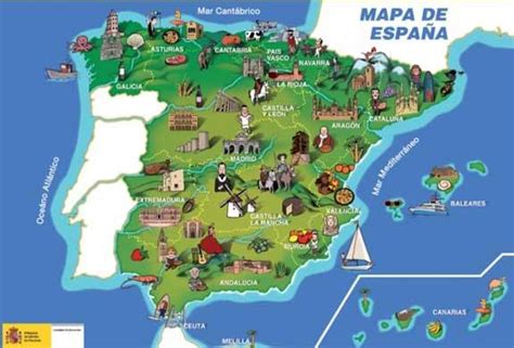 España monumentos mapa   Mapa de España monumentos  el Sur ...