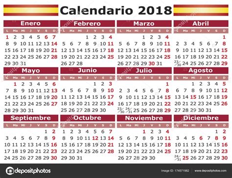 Español calendario 2018 con días festivos calendario de ...