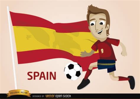 Español jugador y la bandera | Descargar Vectores gratis