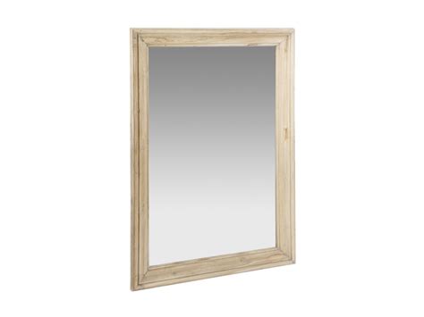 Espejo de madera natural estilo rústico en color crudo