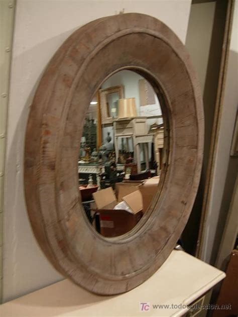 espejo ovalado de madera rustico   Comprar Espejos ...