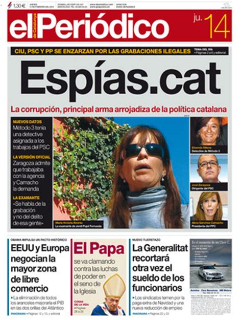 Espías.cat , en la portada de EL PERIÓDICO DE CATALUNYA